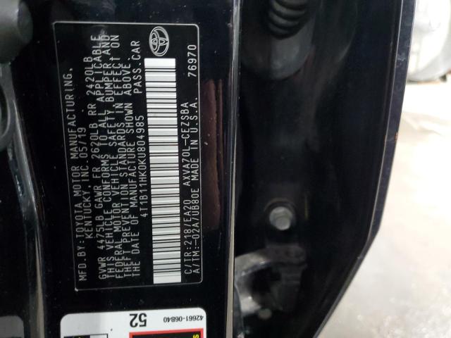 2019 TOYOTA CAMRY L - 4T1B11HK0KU804985