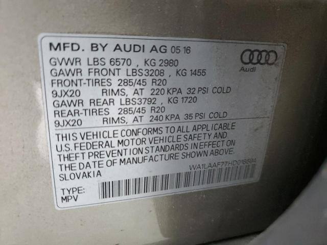 VIN WA1LAAF77HD018594 2017 Audi Q7, Premium Plus no.13