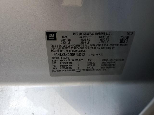 2016 CHEVROLET TAHOE K150 - 1GNSKBKC9GR119393