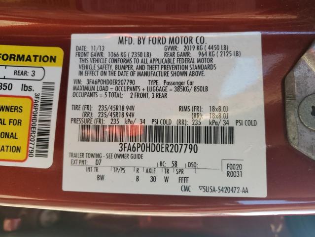 VIN 3FA6P0HD0ER207790 2014 Ford Fusion, SE no.12