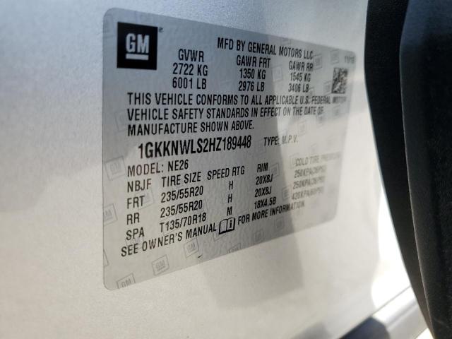 VIN 1GKKNWLS2HZ189448 2017 GMC Acadia, Slt-2 no.13