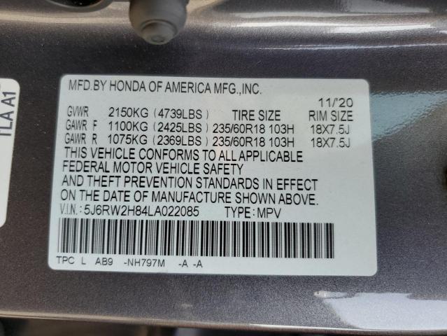 2020 HONDA CR-V EXL - 5J6RW2H84LA022085