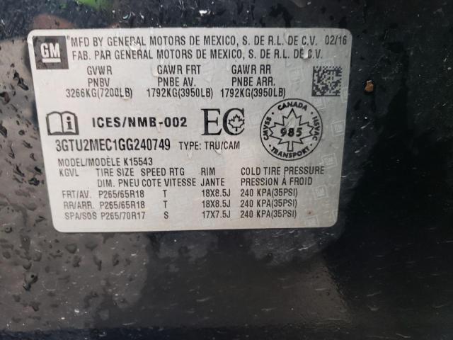 2016 GMC SIERRA K15 - 3GTU2MEC1GG240749