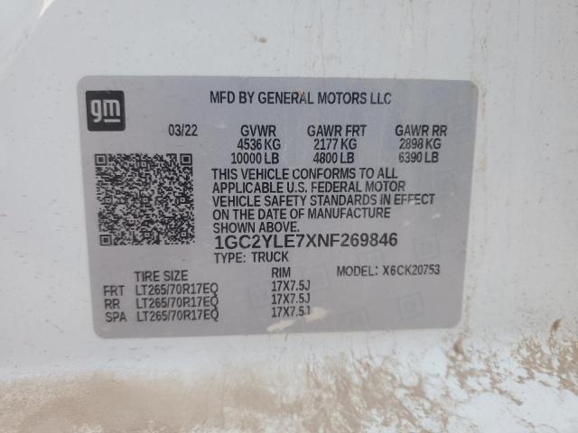 2022 CHEVROLET SILVERADO - 1GC2YLE7XNF269846