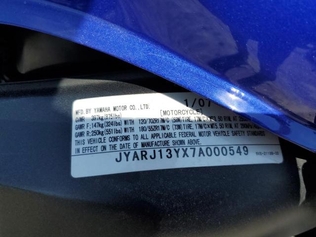 2007 YAMAHA FZ6 SHG JYARJ13YX7A000549