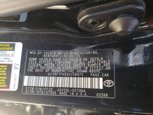 VIN 4T1BF1FK6DU258975 2013 Toyota Camry, L no.13