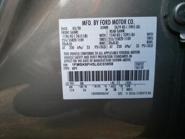 2020 FORD EXPLORER L 1FMSK8FH5LGC03858  67916704