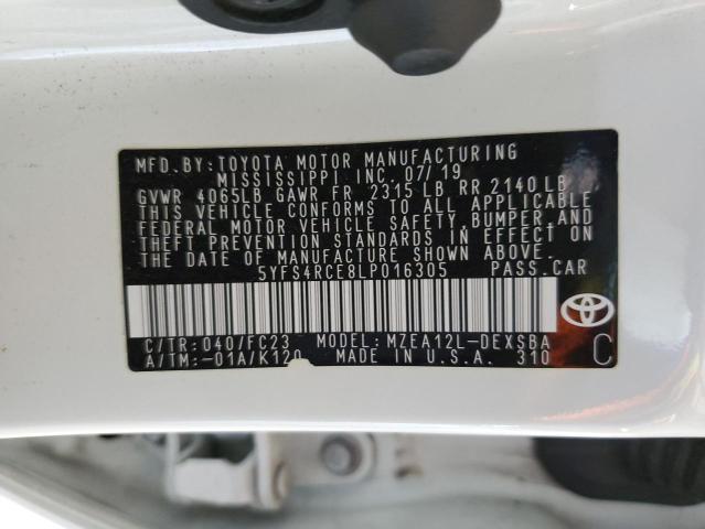 VIN 5YFS4RCE8LP016305 2020 Toyota Corolla, SE no.13