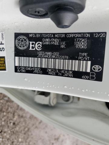 2021 TOYOTA COROLLA HY JTDBAMDE8MJ022878