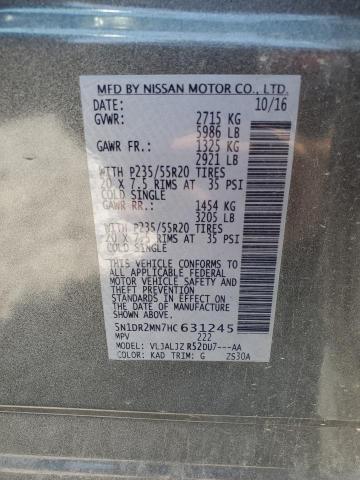 2017 NISSAN PATHFINDER - 5N1DR2MN7HC631245