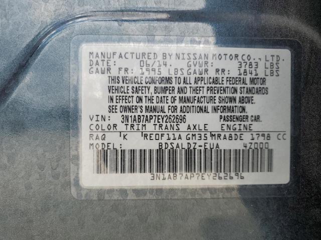 VIN 3N1AB7AP7EY262696 2014 Nissan Sentra, S no.12