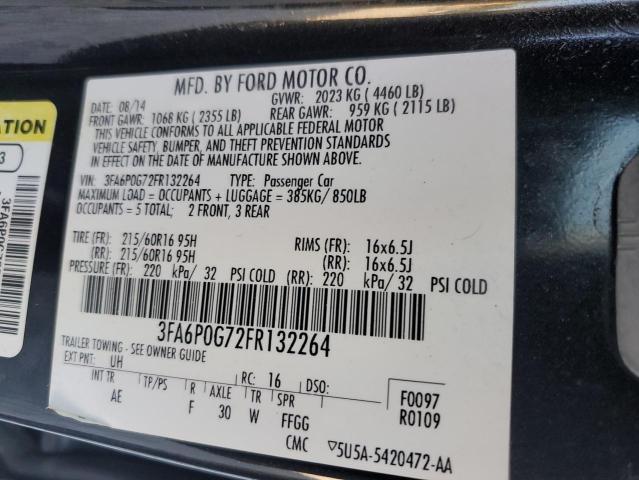 VIN 3FA6P0G72FR132264 2015 Ford Fusion, S no.12