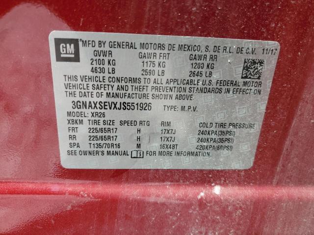 2018 CHEVROLET EQUINOX LT - 3GNAXSEVXJS551926
