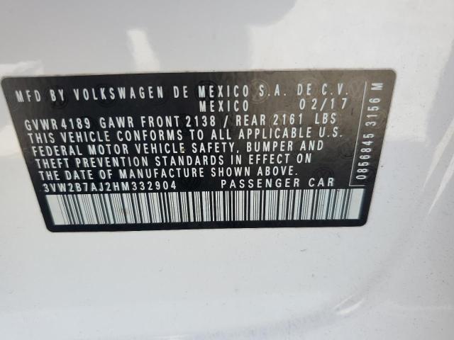 2017 VOLKSWAGEN JETTA S - 3VW2B7AJ2HM332904