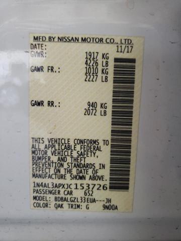2018 NISSAN ALTIMA 2.5 - 1N4AL3APXJC153726