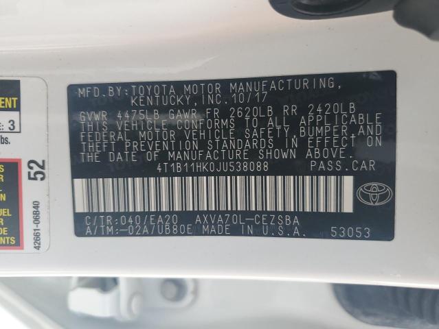 VIN 4T1B11HK0JU538088 2018 Toyota Camry, L no.12