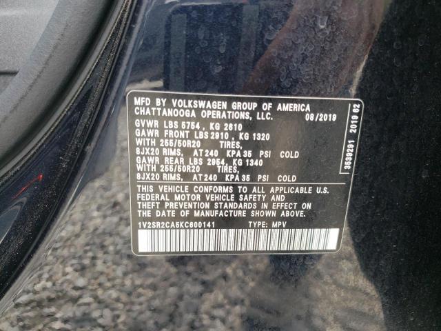2019 VOLKSWAGEN ATLAS SEL - 1V2SR2CA5KC600141