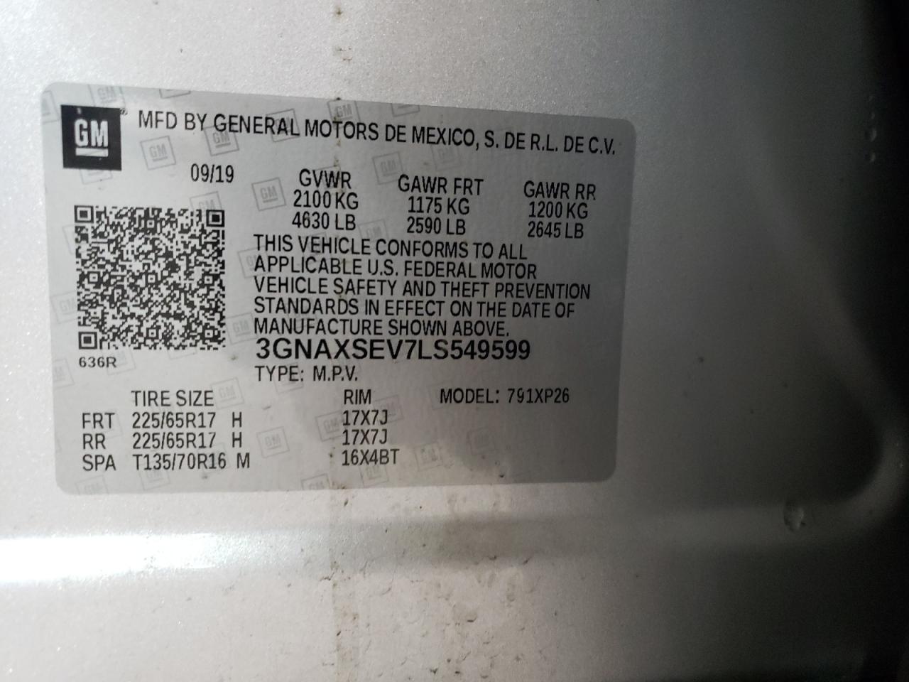 Lot #2862431022 2020 CHEVROLET EQUINOX LS