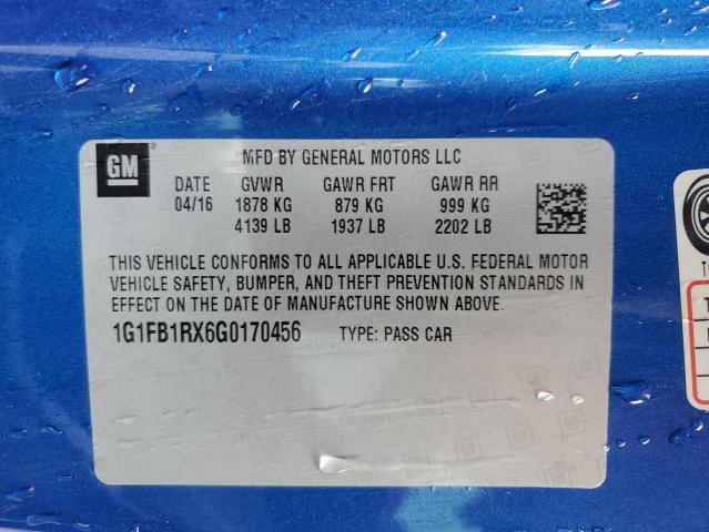 2016 CHEVROLET CAMARO LT - 1G1FB1RX6G0170456