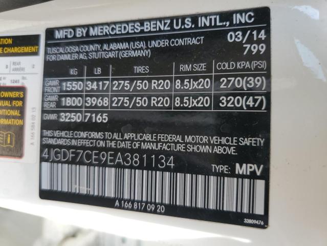 VIN 4JGDF7CE9EA381134 2014 Mercedes-Benz GL-Class, ... no.14