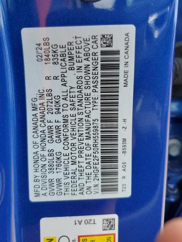2024 HONDA CIVIC SPOR - 2HGFE2F50RH559875