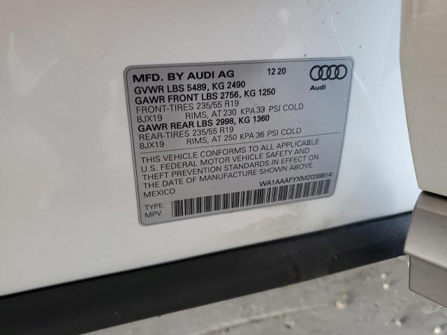 VIN WA1AAAFYXM2038814 2021 Audi Q5, Premium no.14