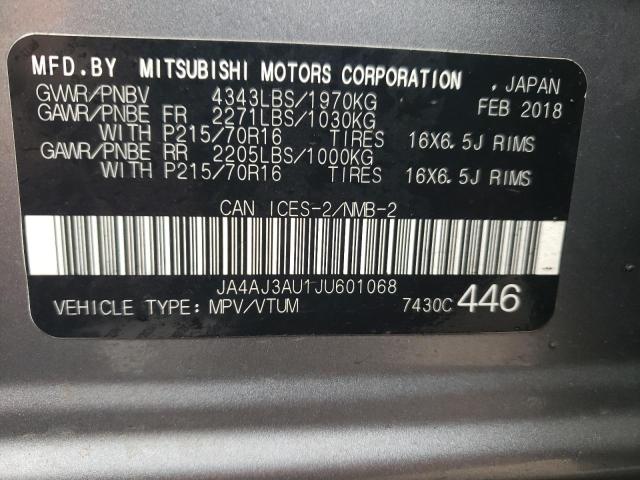 2018 MITSUBISHI RVR SE JA4AJ3AU1JU601068