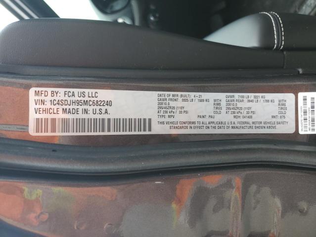 2021 DODGE DURANGO SR 1C4SDJH95MC682240