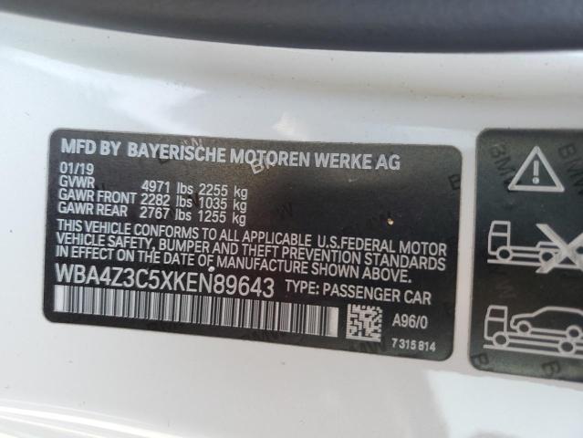 VIN WBA4Z3C5XKEN89643 2019 BMW 4 Series, 430XI no.12