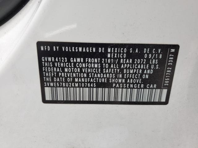 VIN 3VWE57BU2KM107645 2019 Volkswagen Jetta, Sel no.12