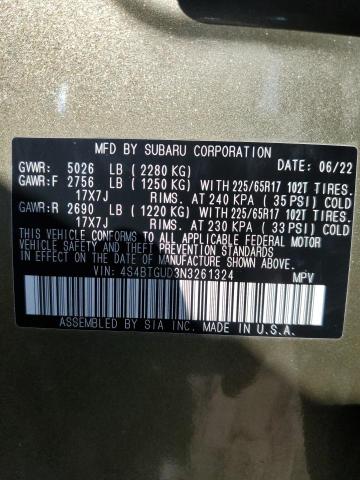 2022 SUBARU OUTBACK WI - 4S4BTGUD3N3261324