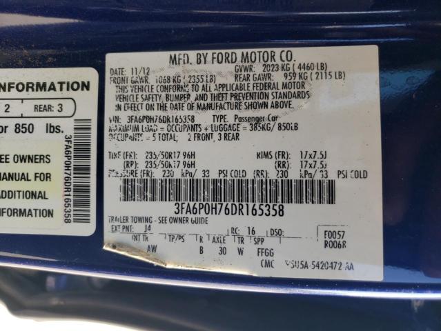 VIN 3FA6P0H76DR165358 2013 Ford Fusion, SE no.12