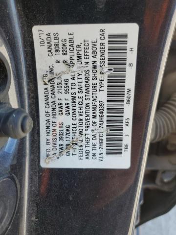 2018 HONDA CIVIC EXL - 2HGFC1F74JH640397