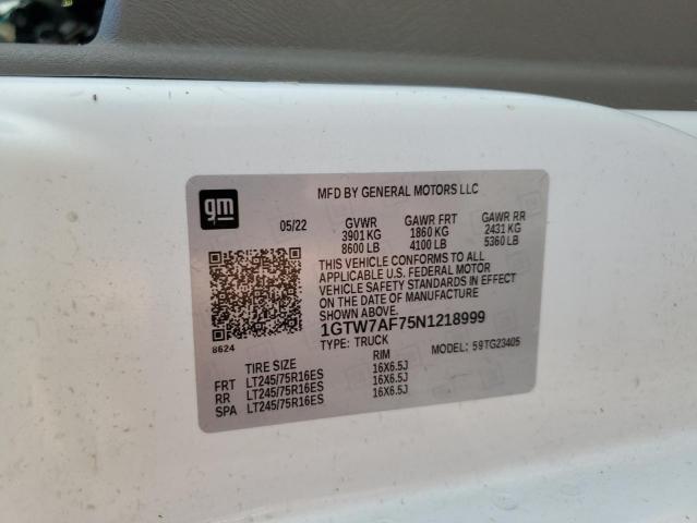 2022 GMC SAVANA G25 1GTW7AF75N1218999