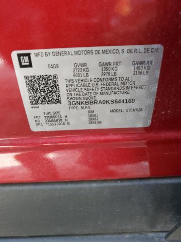 2019 CHEVROLET BLAZER 1LT - 3GNKBBRA0KS644160