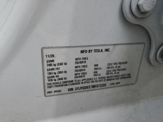 VIN 5YJYGDEE7MF073285 2021 Tesla MODEL Y no.12