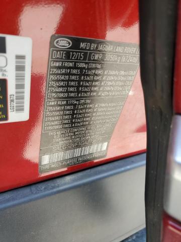 2016 LAND ROVER RANGE ROVE - SALGS2VF1GA273763