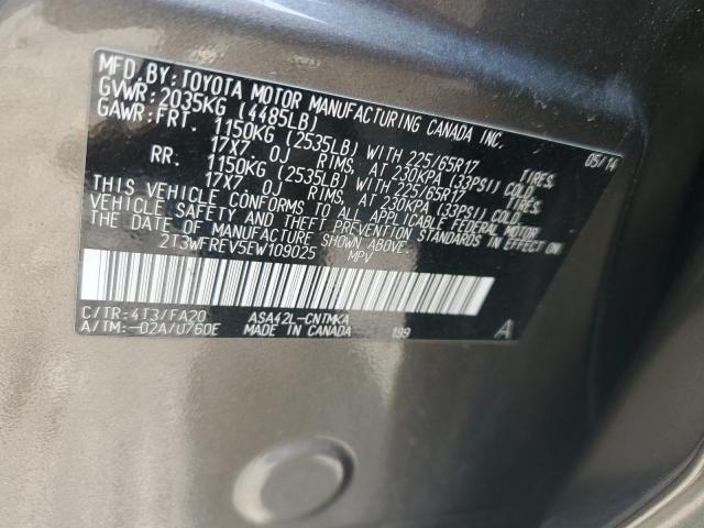 VIN 2T3WFREV5EW109025 2014 Toyota RAV4, Xle no.12