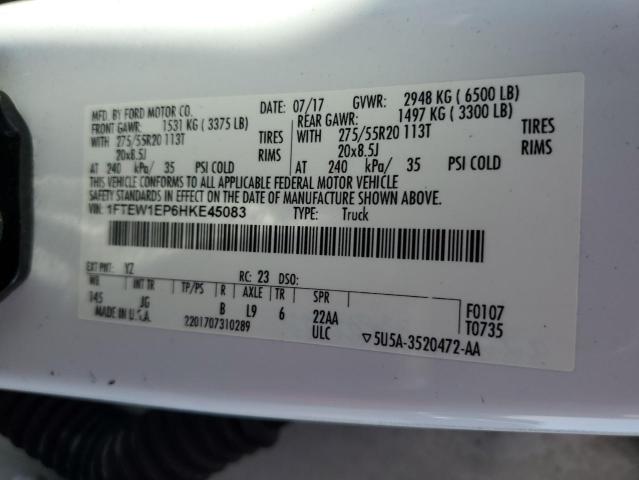 2017 FORD F150 SUPER - 1FTEW1EP6HKE45083