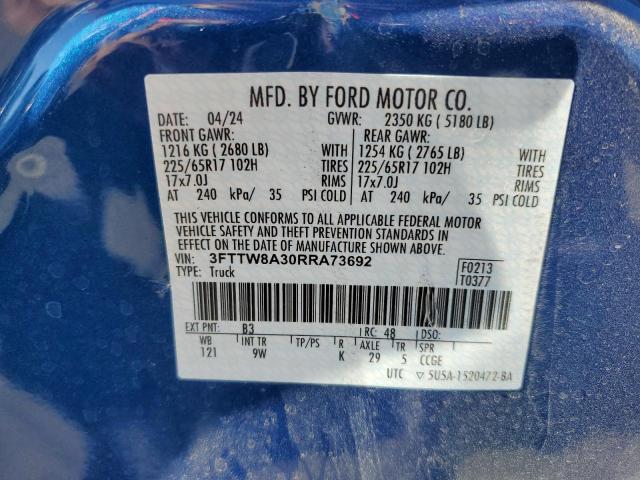 2024 FORD MAVERICK X - 3FTTW8A30RRA73692