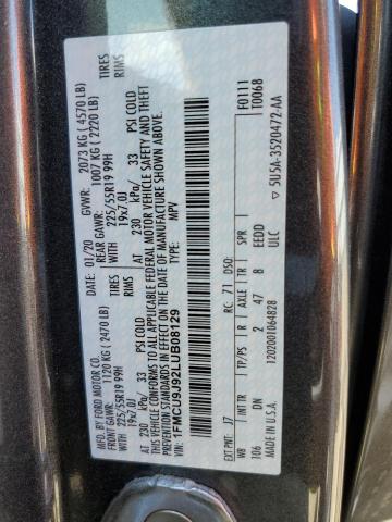 VIN 1FMCU9J92LUB08129 2020 Ford Escape, Titanium no.14