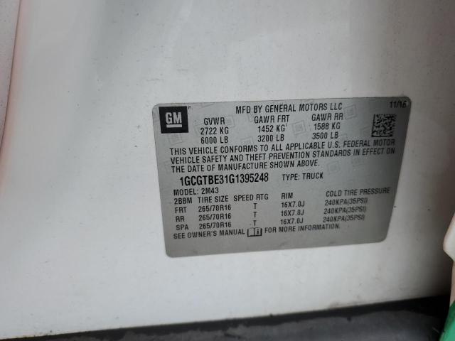 2016 CHEVROLET COLORADO - 1GCGTBE31G1395248