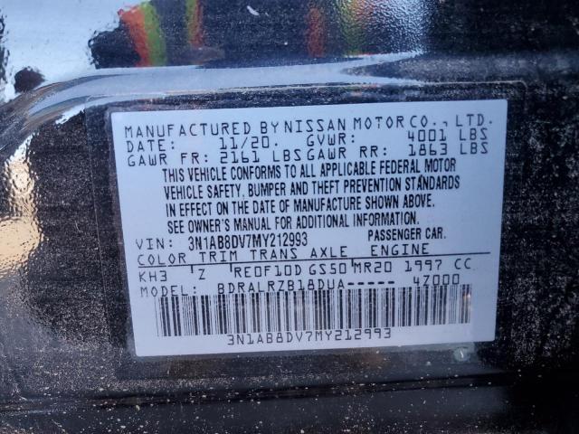 2021 NISSAN SENTRA SR - 3N1AB8DV7MY212993