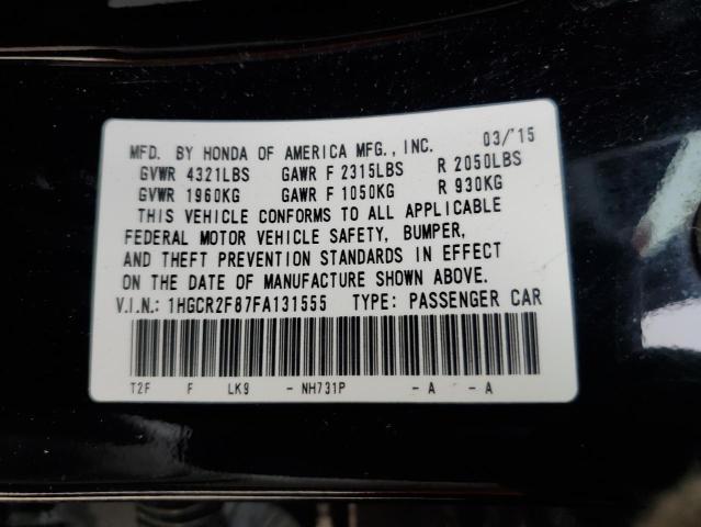 VIN 1HGCR2F87FA131555 2015 Honda Accord, Exl no.13