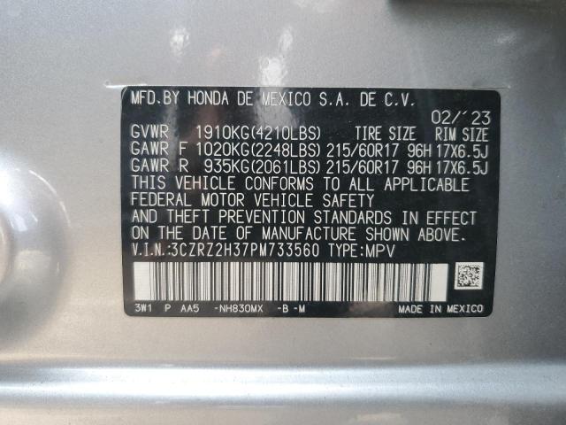 2023 HONDA HR-V LX 3CZRZ2H37PM733560  66607024