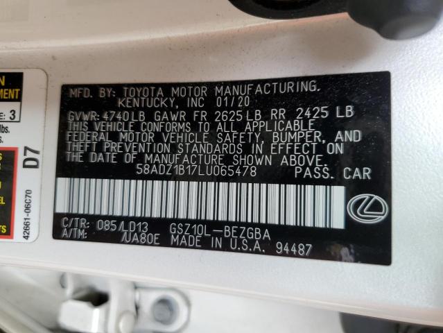 2020 LEXUS ES 350 - 58ADZ1B17LU065478