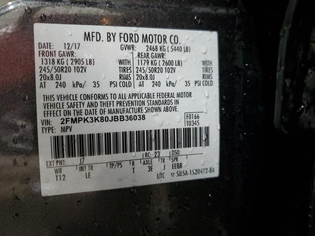 2018 FORD EDGE TITAN - 2FMPK3K80JBB36038