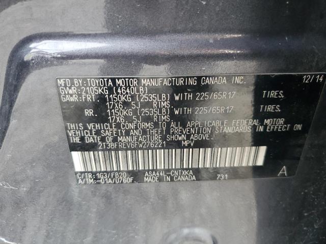 2015 TOYOTA RAV4 LE - 2T3BFREV6FW276221