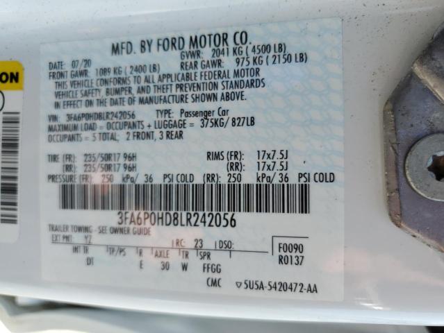 VIN 3FA6P0HD8LR242056 2020 Ford Fusion, SE no.13