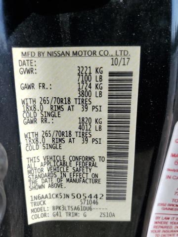 2018 NISSAN TITAN S - 1N6AA1CK5JN505442